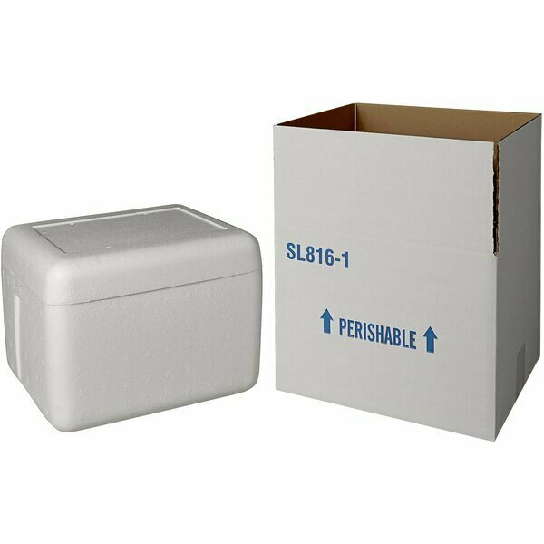 Plastilite Insulated Shipping Box with Foam Cooler 12 1/8'' x 10 5/8'' x 8 5/8'' - 1 1/2'' Thick 451SL816CPLT
